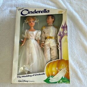 Vintage Disney Cinderella Wedding Doll Set Prince Charming Bikin 1980s NRFB